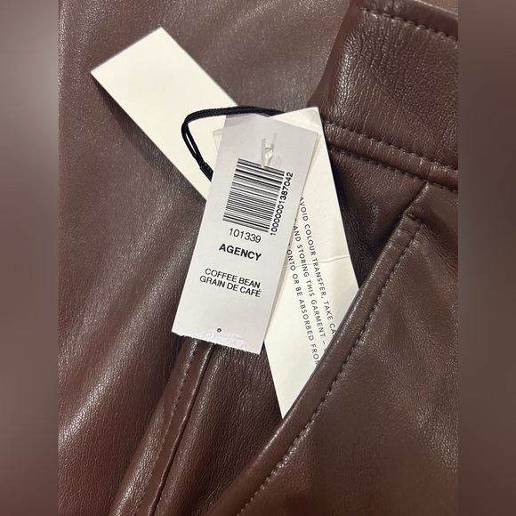 Aritzia Babaton NWT Agency Faux Leather Pants in Coffee Bean - Picture 6 of 7